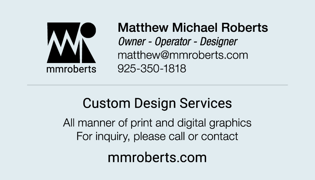 The mmroberts business card back