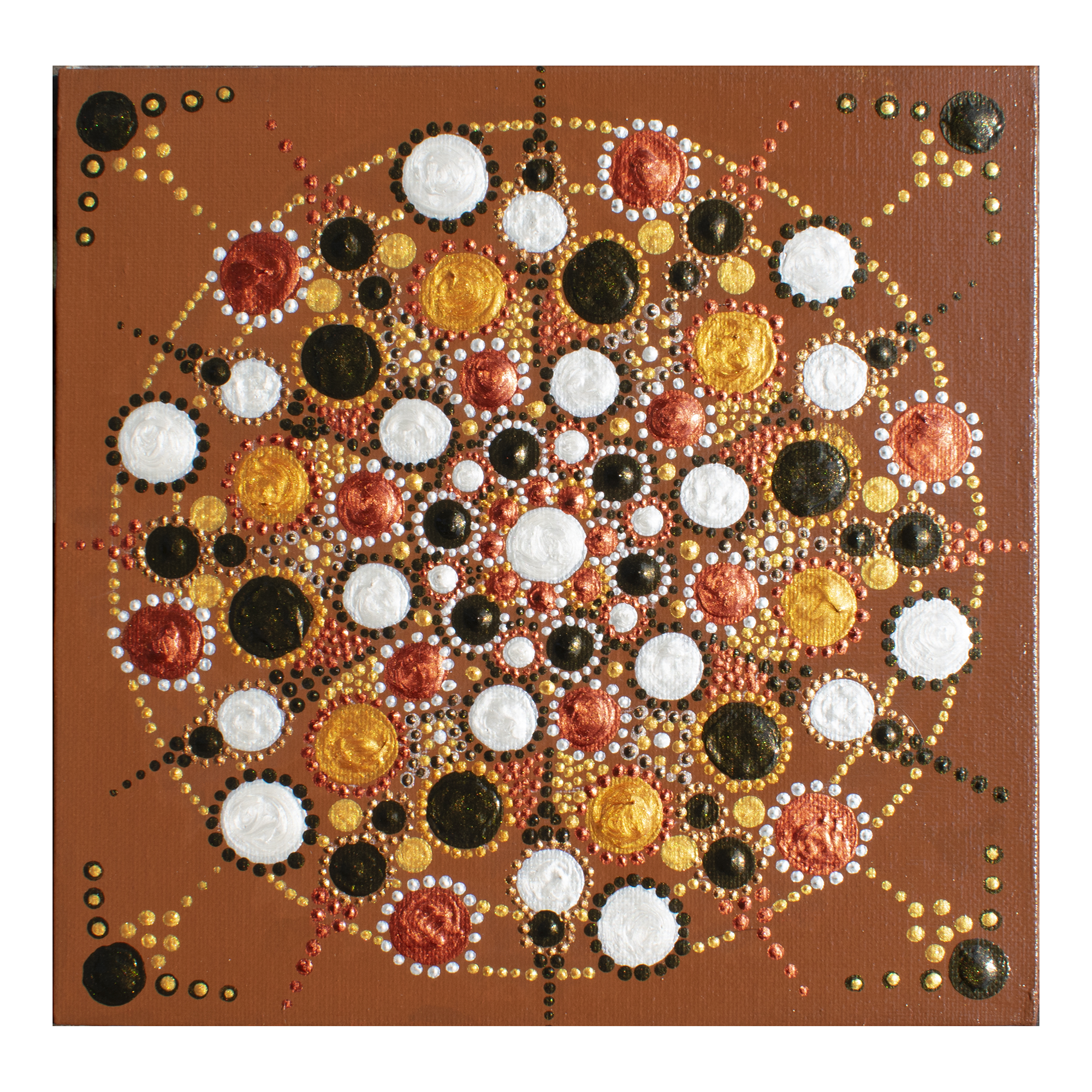 brown dot art canvas