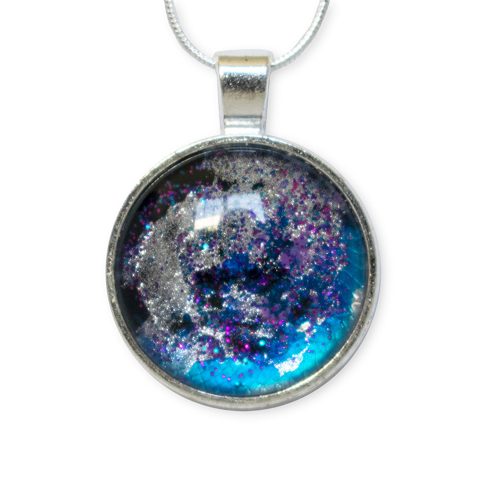 A blue circle necklace
