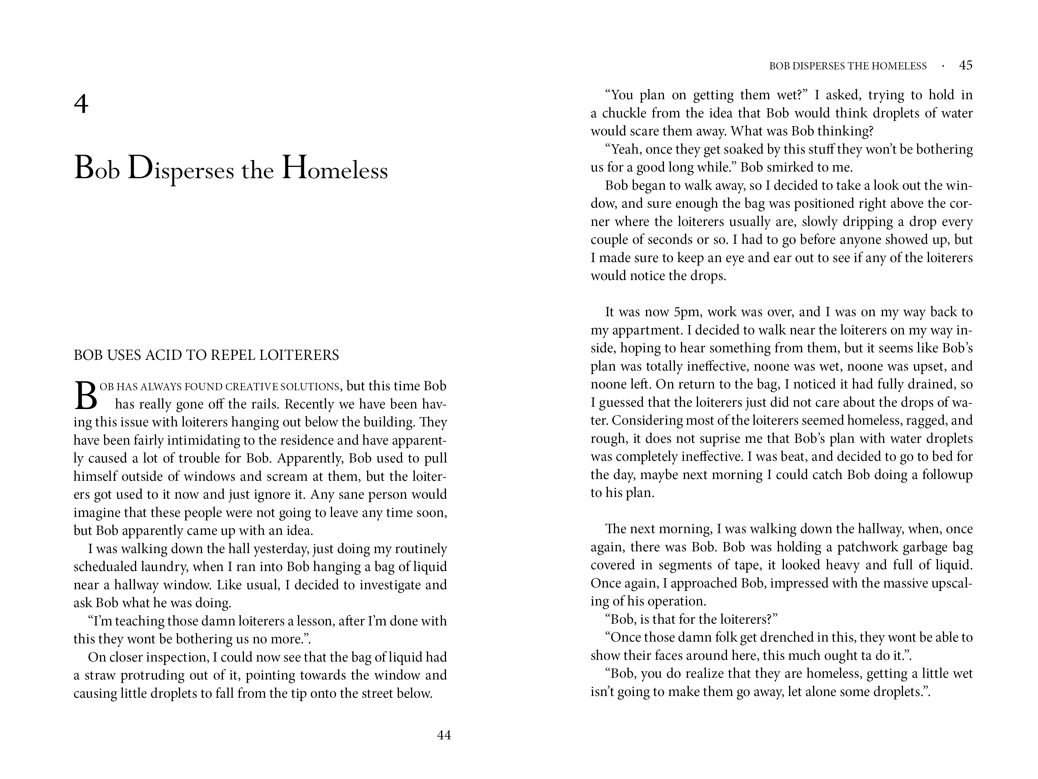 an interior spread of The Super Always Rings Twice page design